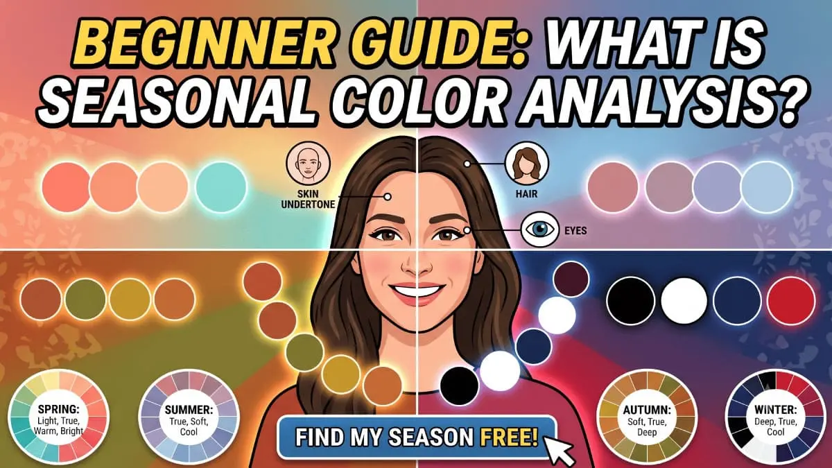 Seasonal color analysis explained — the four seasons Spring, Summer, Autumn and Winter with their color palettes, skin undertones, and key characteristics